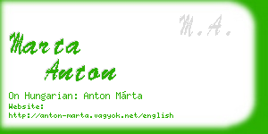 marta anton business card