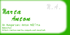 marta anton business card